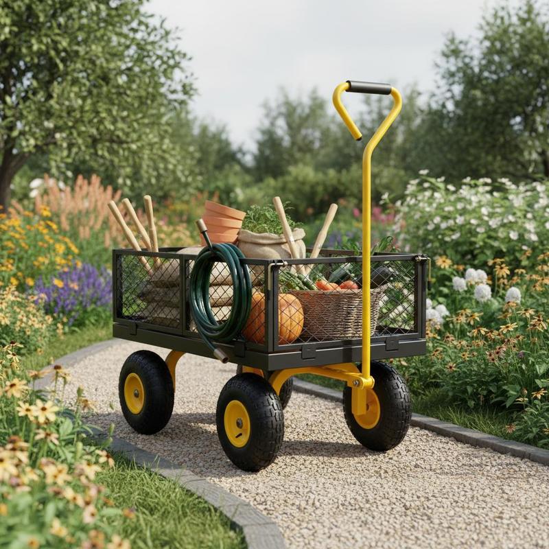 Heavy Equipment Tires - Carrello da Giardino in Acciaio 900