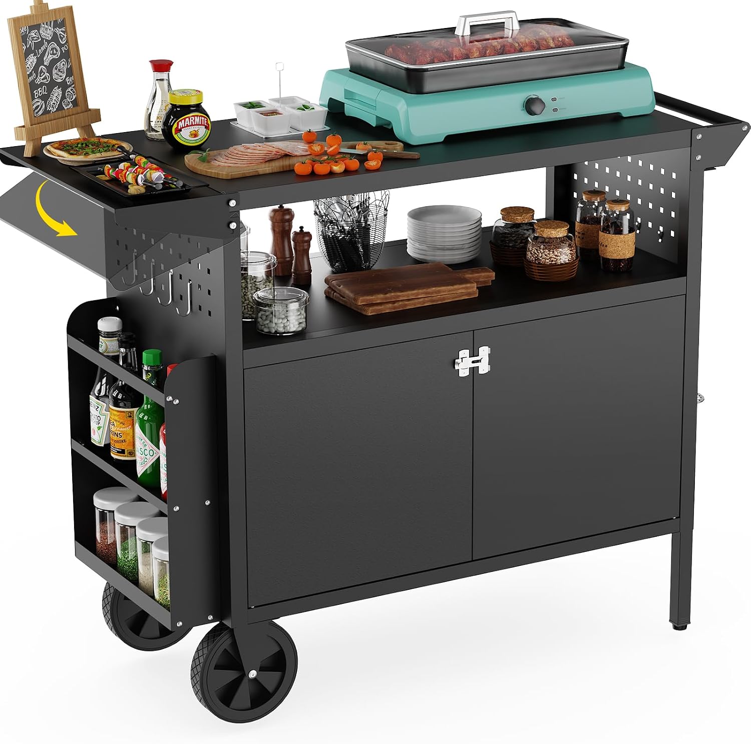 Heavy Equipment Tires - Carrello da esterno per barbecue con