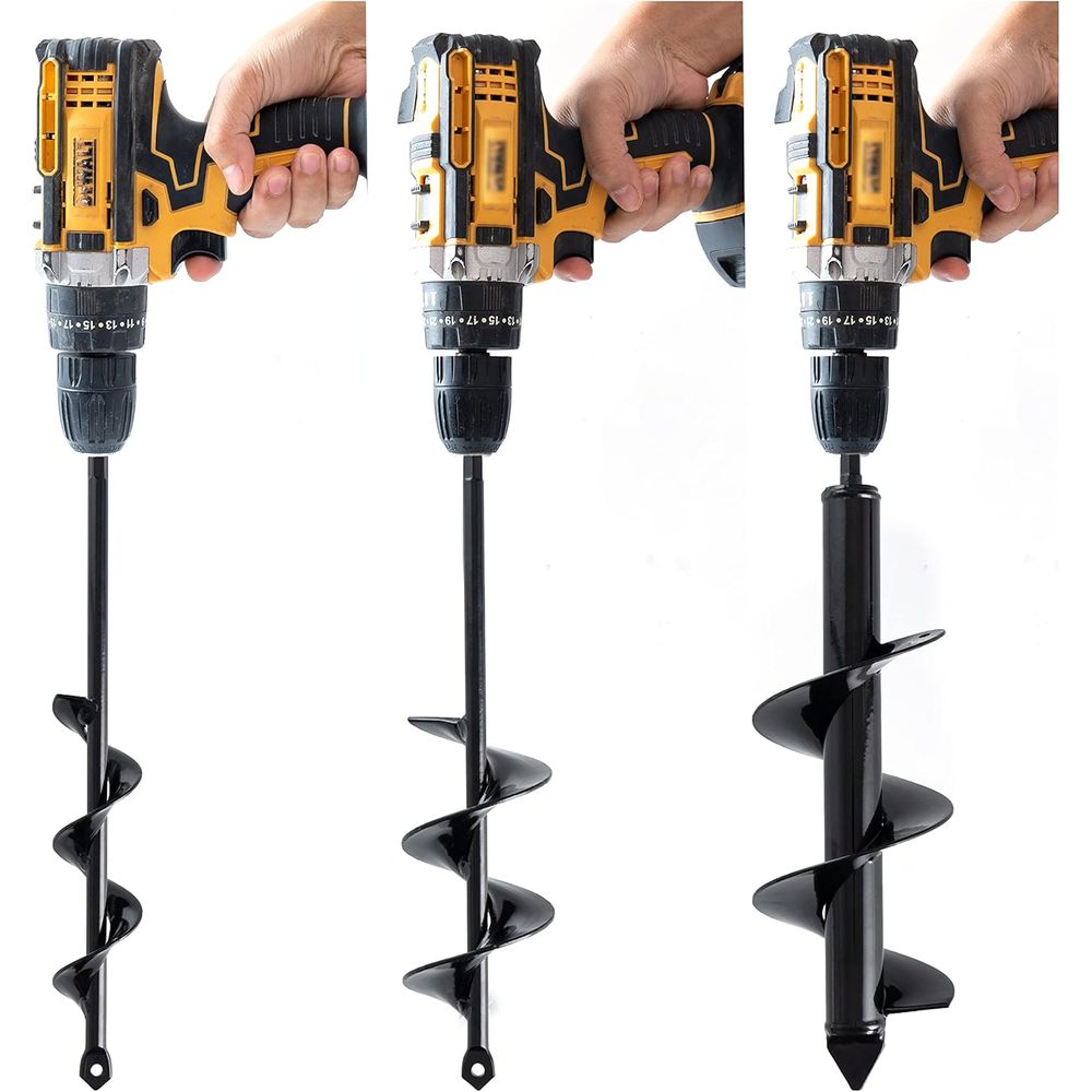 Post Hole Digger - Set di 3 Trivelle Solide per